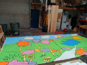 Seuss backdrop 19.5'w x 10'h