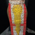 red, white, yellow _ gold long tab w_belt